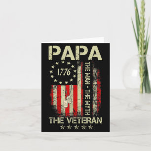Papa Man Myth The Veteran - Fathers Day Flag Card