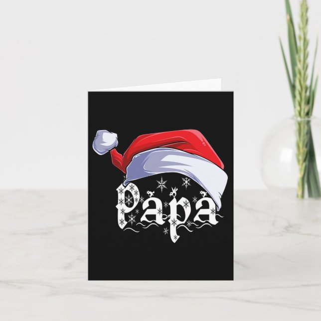 Papa Merry Christmas Santa Claus Xmas Family Match Card (Front)