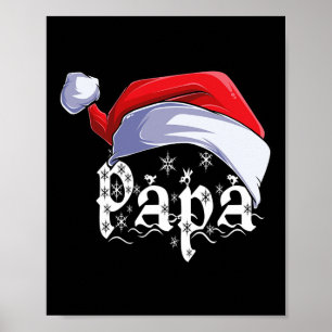 Papa Merry Christmas Santa Claus Xmas Family Match Poster
