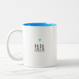 Papa   Modern Dad Custom Heart Colour Two-Tone Coffee Mug