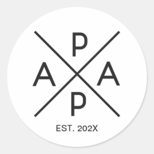 PAPA Monogram Design Classic Round Sticker