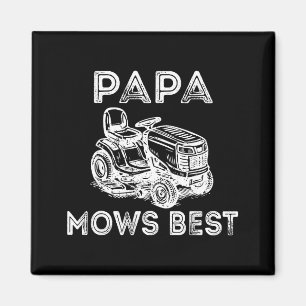 Papa Mows Funny Lawn Mower Father's Day Grandpa  Magnet