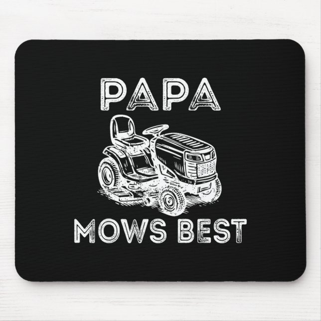 Papa Mows Funny Lawn Mower Father's Day Grandpa  Mouse Pad (Front)