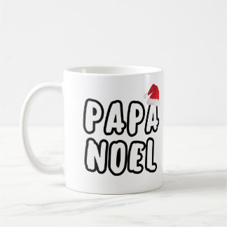 Papa Noel Santa Hat Christmas Typography Coffee Mug