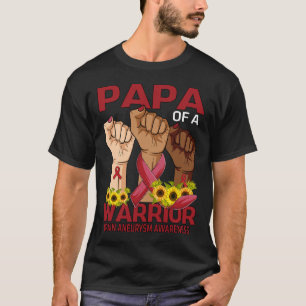 Papa Of A Warrior Brain Aneurysm Awareness Sunflow T-Shirt