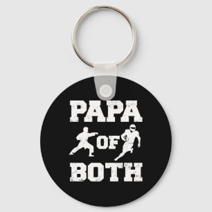 Papa Of Both Funny Footll And Karate Papa Key Ring
