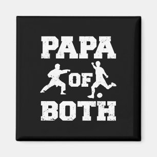Papa Of Both Funny Soccer And Karate Papa Magnet