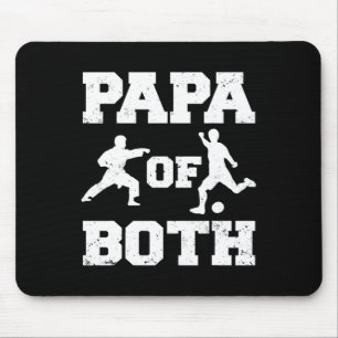 Papa Of Both Funny Soccer And Karate Papa Mouse Pad