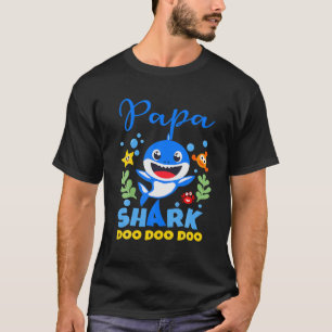 Papa Of The Baby Shark Birthday Papa Shark T-Shirt