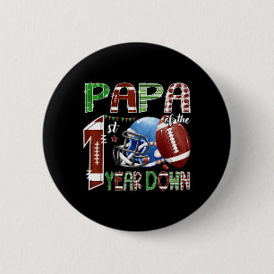 Papa of The Birthday Boy 1 Year Old Party Football 6 Cm Round Badge