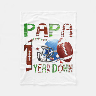Papa of The Birthday Boy 1 Year Old Party Football Fleece Blanket