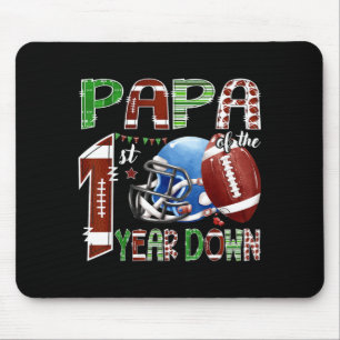 Papa of The Birthday Boy 1 Year Old Party Football Mouse Pad