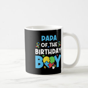 Papa Of The Birthday Boy Autism Awareness Puzzle H Coffee Mug