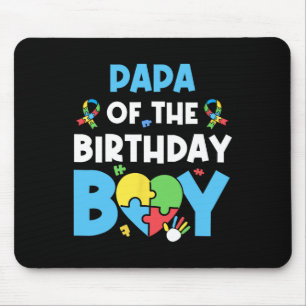 Papa Of The Birthday Boy Autism Awareness Puzzle H Mouse Pad