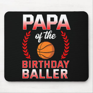 Papa Of The Birthday Boy Bysketbyll Bday Celebrati Mouse Pad