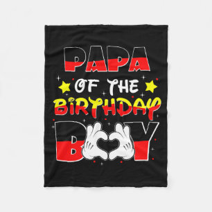 Papa Of The Birthday Boy Shirt Matching Grandson S Fleece Blanket