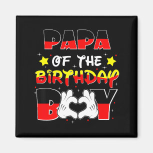 Papa Of The Birthday Boy Shirt Matching Grandson S Magnet