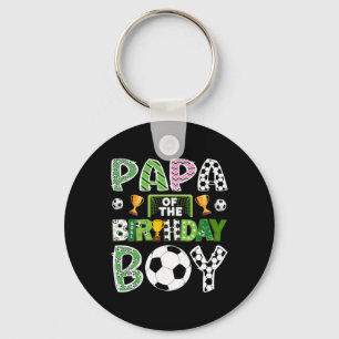 Papa Of The Birthday Boy Soccer Player Game Day Key Ring