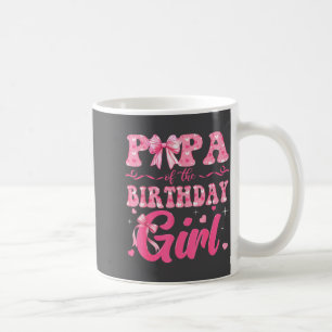 Papa Of The Birthday Girl Family Nk Coquette Bow Coffee Mug