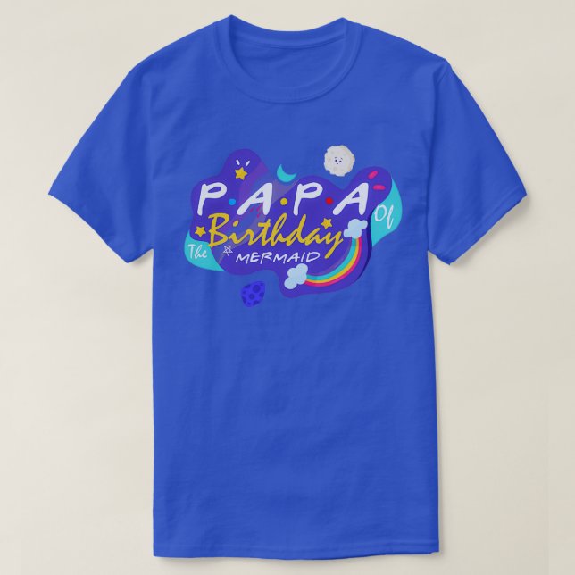 Papa of the Birthday Mermaid Shirt Mermaid Daughte (Design Front)