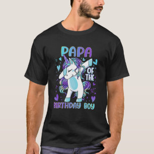 Papa of the Birthday Party Boy Dabbing Unicorn 1 T-Shirt