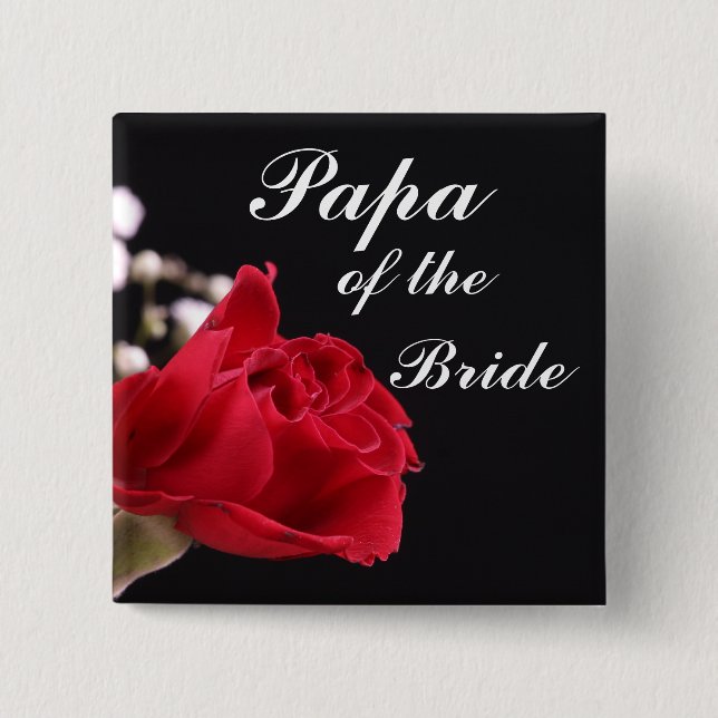 Papa Of The Bride 15 Cm Square Badge (Front)