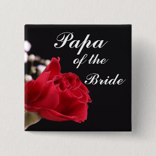 Papa Of The Bride 15 Cm Square Badge