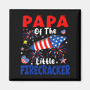 Papa Of The Little Firecracker 4th Of July Proud Magnet