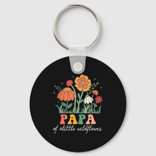 Papa of the little wildflower baby birthday party  key ring