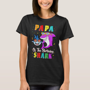 Papa Of The Shark Birthday Family Matching Birthda T-Shirt