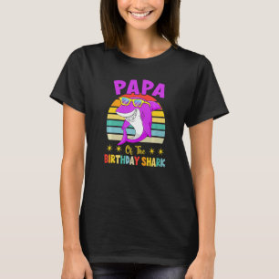 Papa Of The Shark Birthday Family Matching Birthda T-Shirt