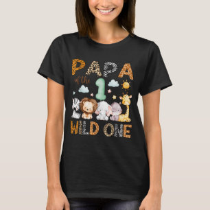 Papa Of The Wild One 1st Birthday Animal Party T-Shirt