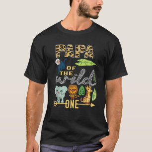 Papa Of The Wild One Zoo 1st Birthday Safari Jungl T-Shirt