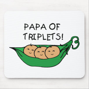 Papa of Triplets Pod Mouse Pad