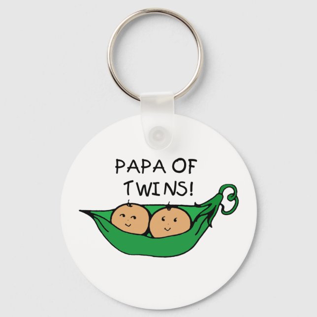 Papa of Twins Pod Key Ring (Front)