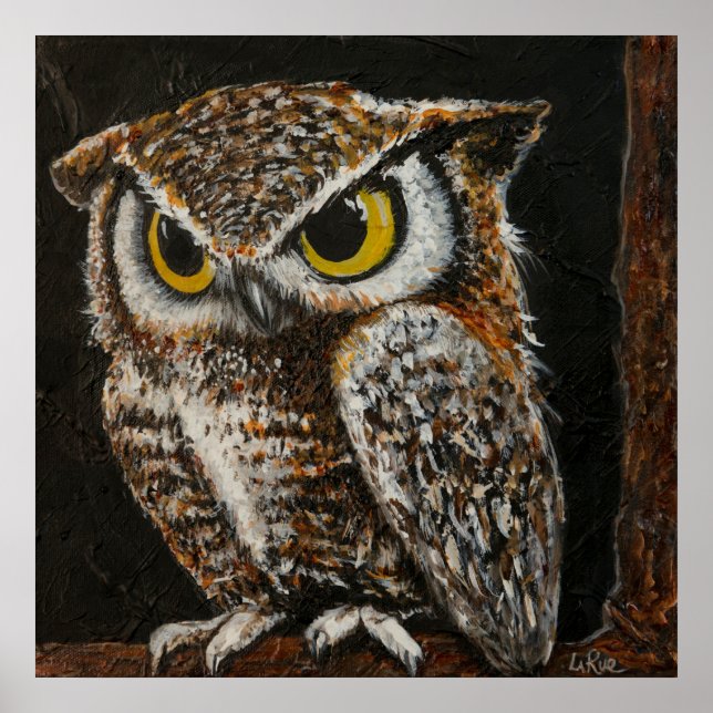 Papa Owl, Bird Wise Feathers Poster (Front)