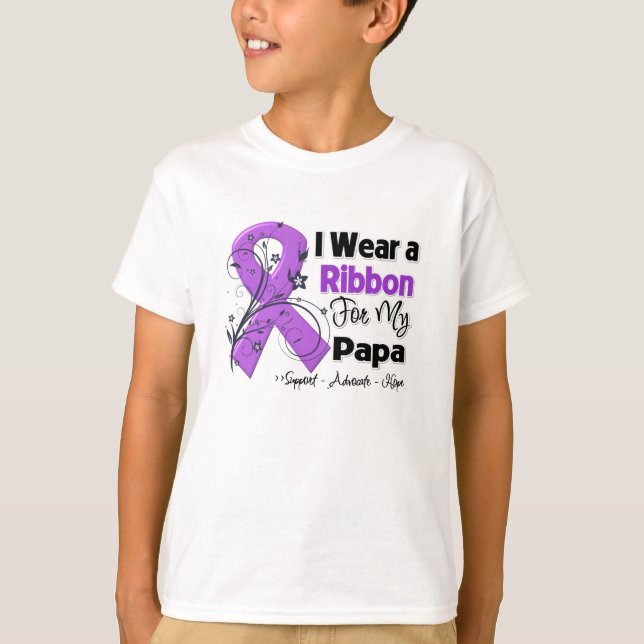 Papa - Pancreatic Cancer Ribbon T-Shirt (Front)