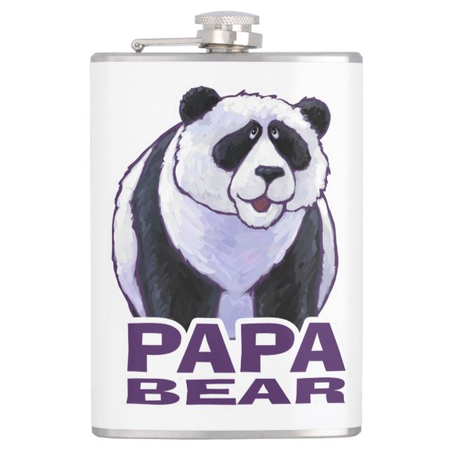 Papa Panda Bear Hip Flask (Front)