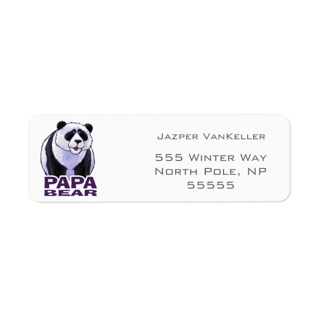 Papa Panda Bear Return Address Label (Front)