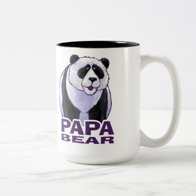 Papa Panda Bear Two-Tone Coffee Mug (Right)
