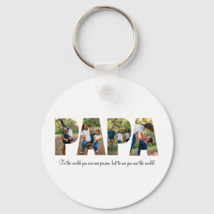 Papa Photo Collage Keychain for Father's day