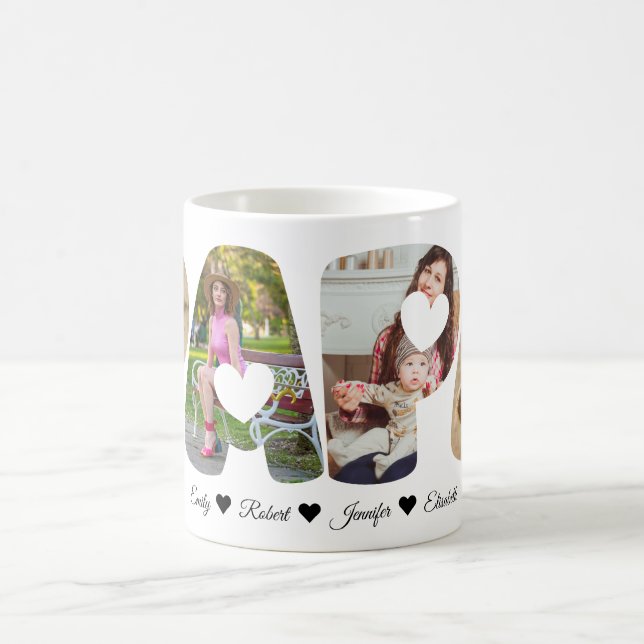 PAPA Photo Collage Mug - Perfect Gift for Dad (Center)