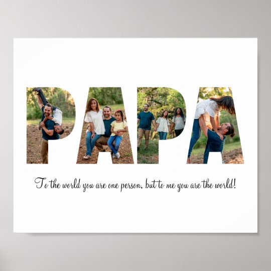 Papa Photo Collage Poster Zazzle