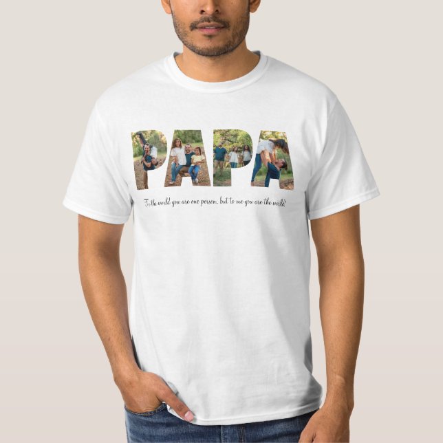 Papa Photo Collage Shirt for Father's day (Front)