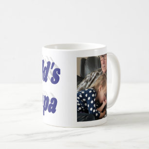 Papa photo with dark blue text coffee mug