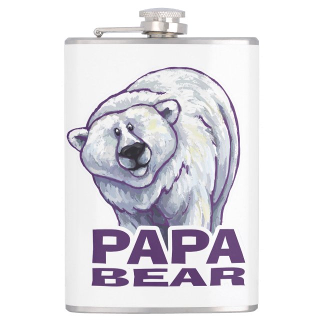 Papa Polar Bear Hip Flask (Front)