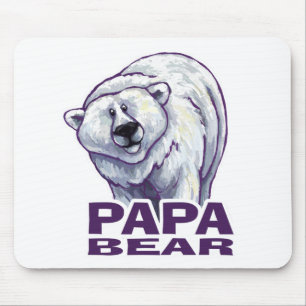 Papa Polar Bear Mouse Pad