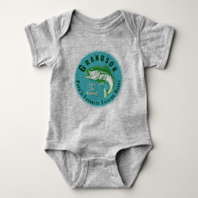 Papa’s Favourite Fishing Buddy Baby Bodysuit (Front)