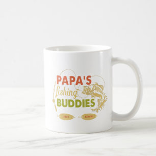 Papa’s Fishing Buddies Personalized grandkids Name Coffee Mug