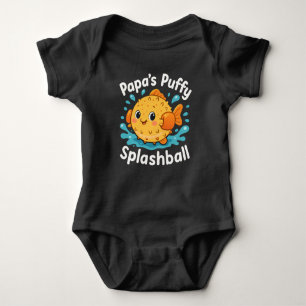 Papa’s Puffy Splashball Funny Water Fish Baby Bodysuit
